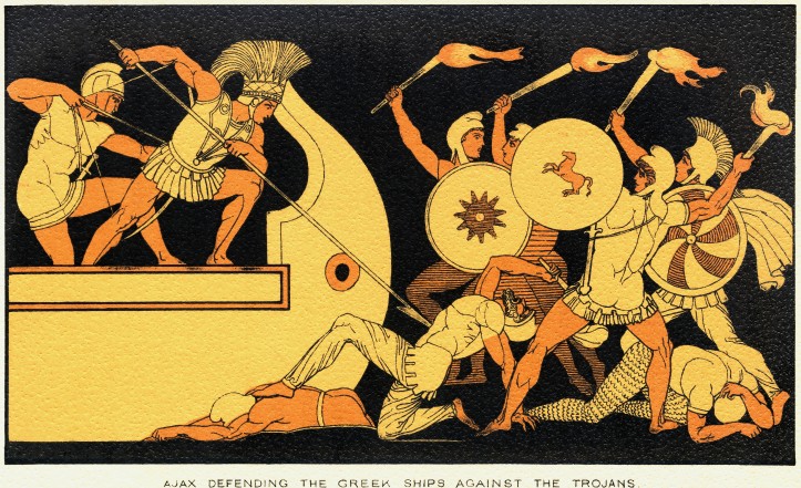 Ajax Defending Greek Ships Against Trojans